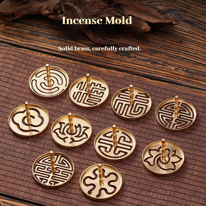 6CM Incense Seal Mold & Stencil - Handcrafted Chinese Xiang Zhuan Tool for Powder Incense + FREE Ash & Samples