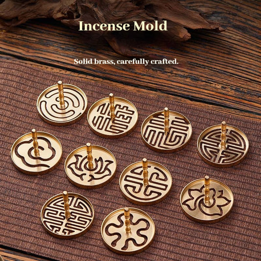 6CM Incense Seal Mold & Stencil - Handcrafted Chinese Xiang Zhuan Tool for Powder Incense + FREE Ash & Samples