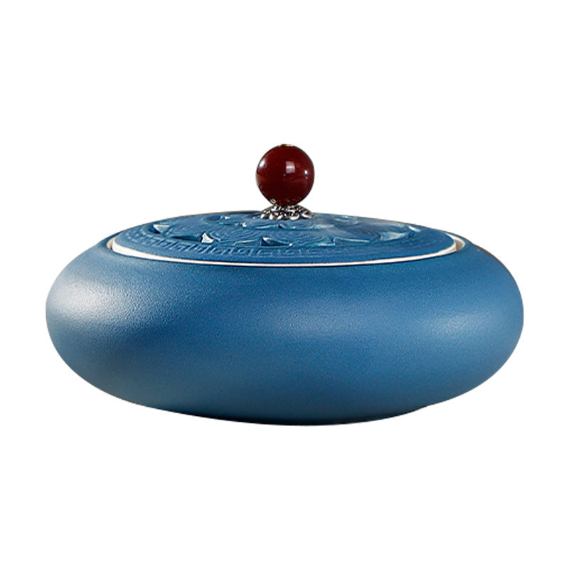 Celadon Blue Incense Burner + FREE Ash & Incense Samples - Universal for Spiral/Cone/Seal Incense, Suitable for 6cm Incense Mold