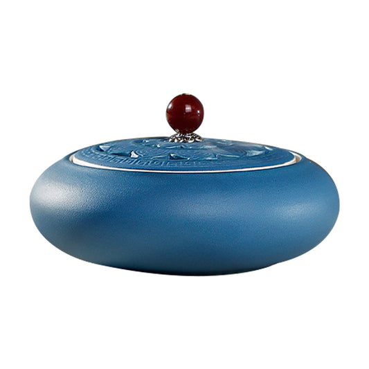 Celadon Blue Incense Burner + FREE Ash & Incense Samples - Universal for Spiral/Cone/Seal Incense, Suitable for 6cm Incense Mold