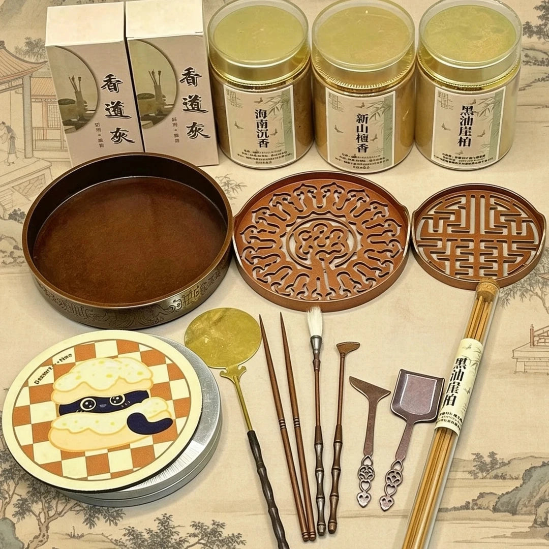 All-in-One Incense Seal Kit – 13.2CM  Burner, Seal Molds, Tools, Ash, Incense & Rotating Base