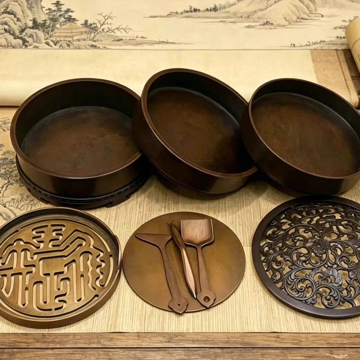 9CM Handcrafted Copper Incense Burner | 3-Layer Incense Seal Burner with Complete Starter Kit