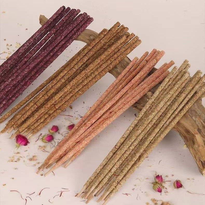 Hand-Made Incense Sticks - Natural Floral Scents Gift Box | 12 Sticks + Free Incense Holder