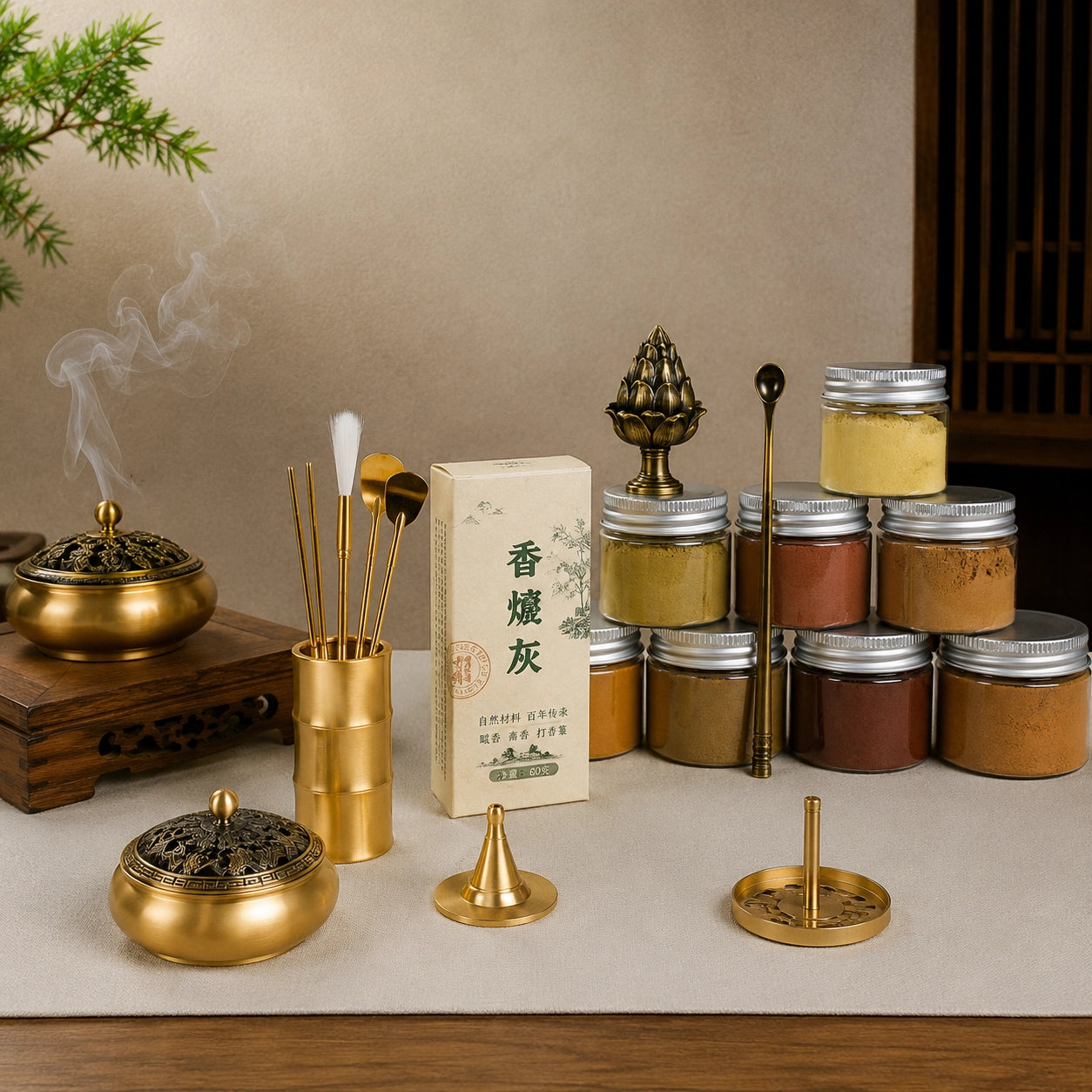 6CM Incense Burner | Incense Seal Burner Set with Complete Ritual Kit for Beginners