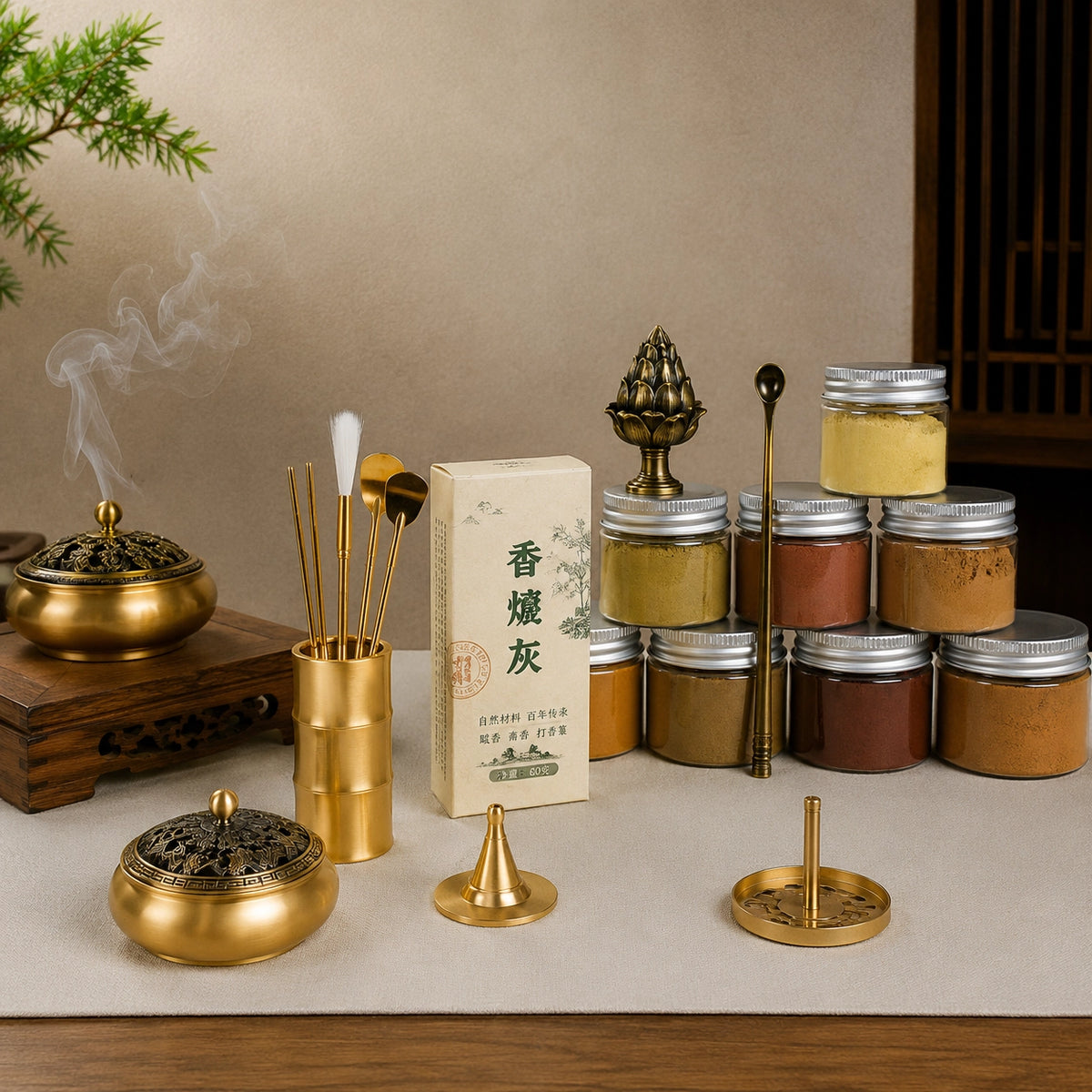 6CM Incense Burner | Incense Seal Burner Set with Complete Ritual Kit for Beginners