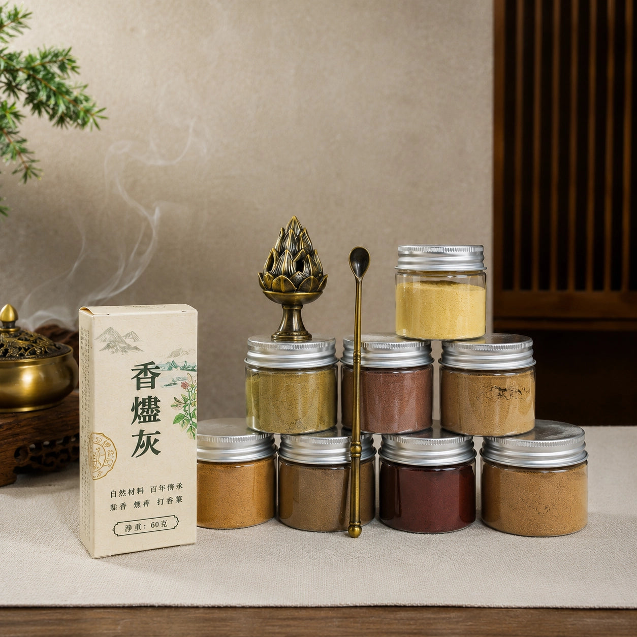 6CM Incense Burner | Incense Seal Burner Set with Complete Ritual Kit for Beginners