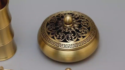 Incense Powder Tool Kit - Complete Ritual Set with Seal, Ash Press & Tools | Free Incense Powder + Accessories (Lavender/Rose/Osmanthus etc.)