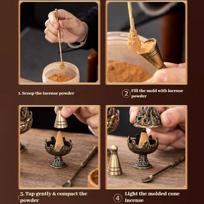 Cone Incense Making Tool Kit - w/ FREE Burner Pad, Ash & 10g VEIL Incense Powder!